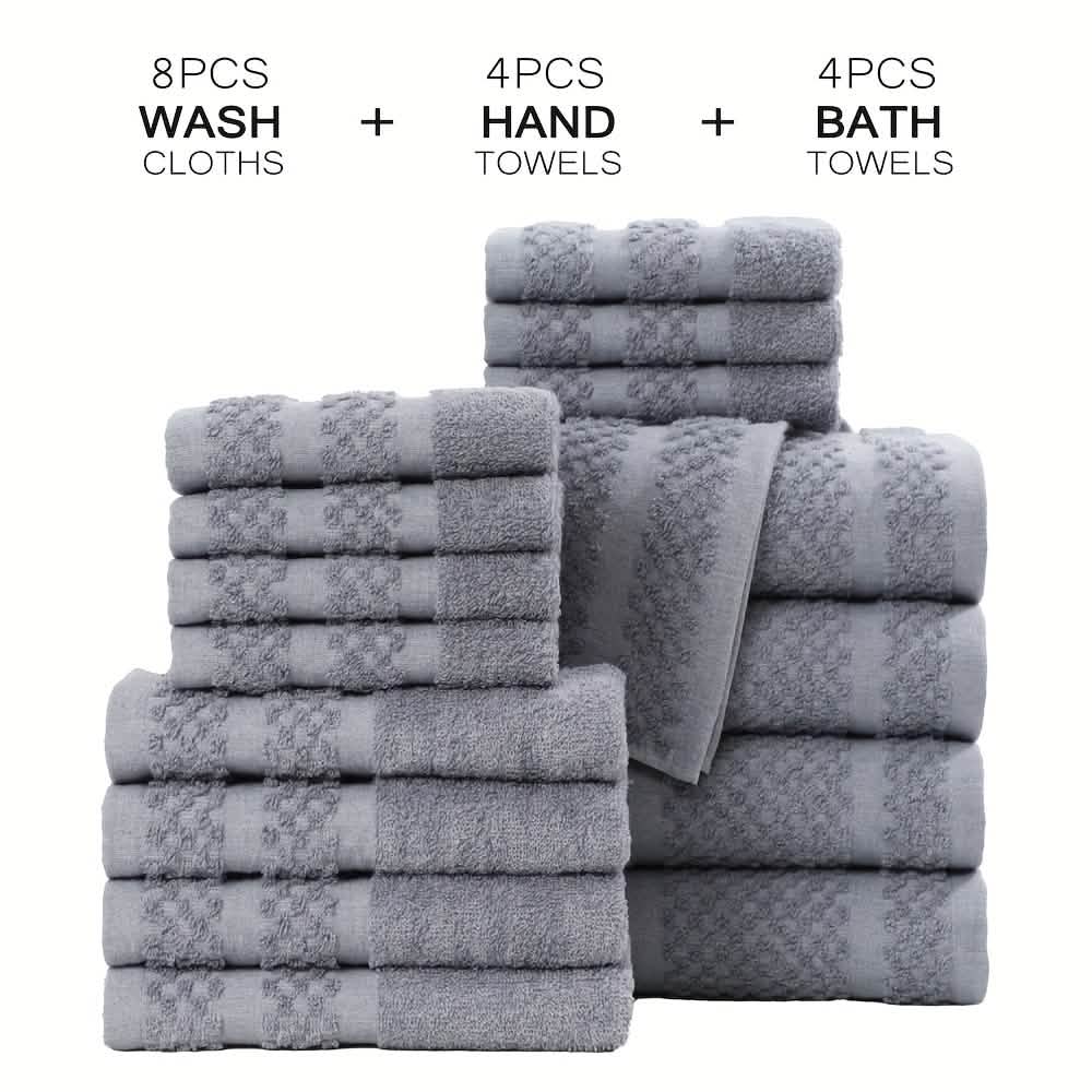 Gray Cotton Bath Towel Set (10–32 pcs)